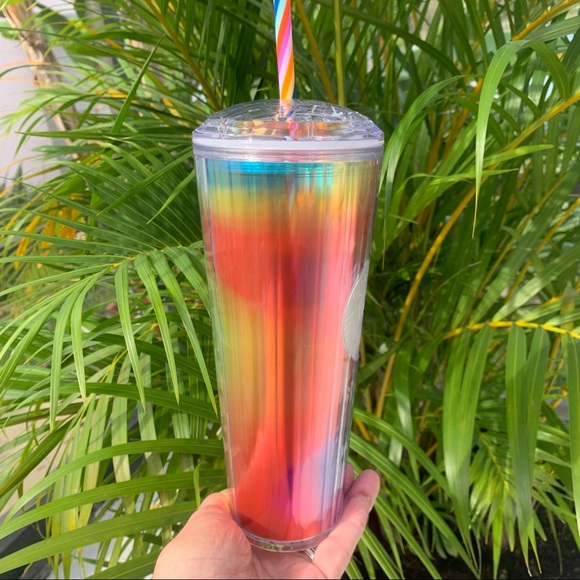 Starbucks Multi Colored Rainbow Kaleidoscope Dome Cup Tumbler 24oz Venti 2020 - Picture 5 of 15